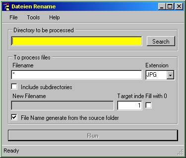 Ansicht Datei Rename Programmfenster